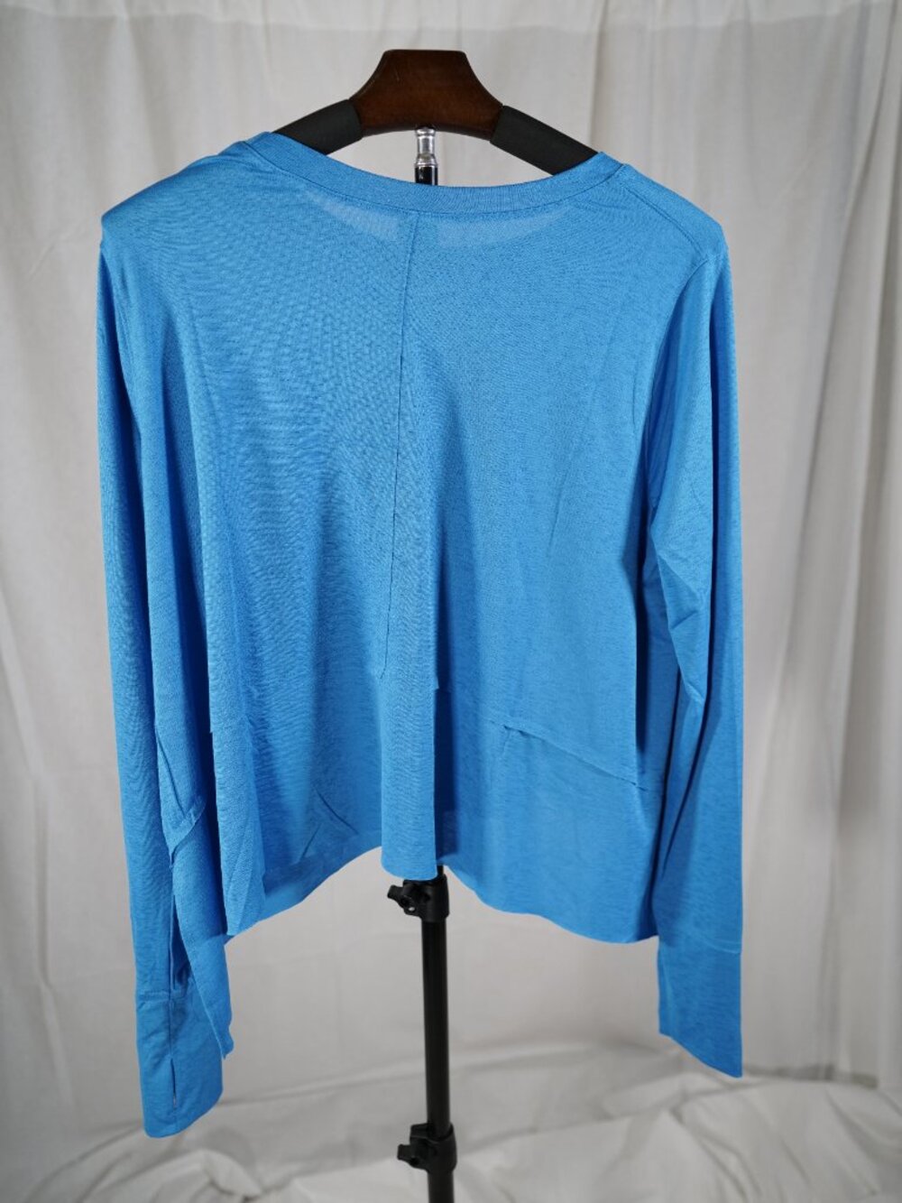 Zenana Blue Oversized Hi Low Long Sleeve Top L - Picture 5 of 7